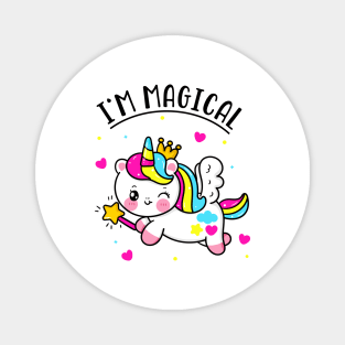 Magical Cute Chibi Unicorn Girl Magnet